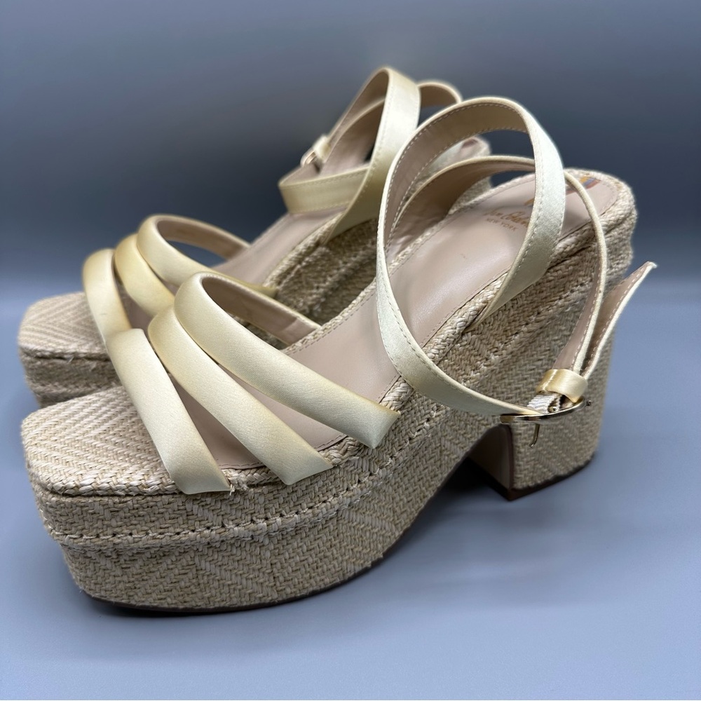 Sam Edelman Tibby Washed Lemon Plarform Wedge Sandal Women’s Size 8.5